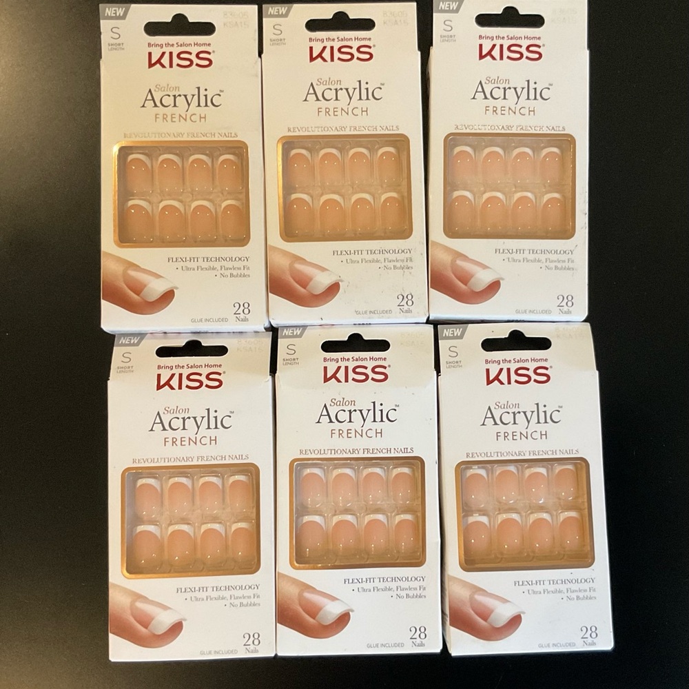 Kiss Salon Acrylic French Nail Kit with Glue - 6 kits for $30